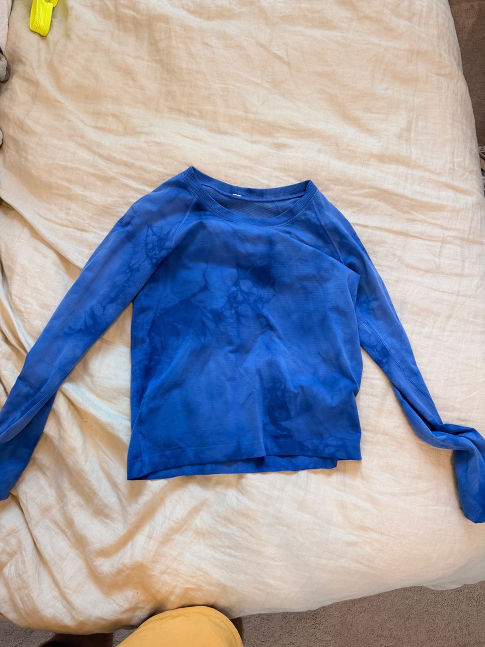 2 Blue Tie-Dye Long Sleeve Top and navy